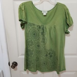 Maurice's Green Print T-shirt Size 1